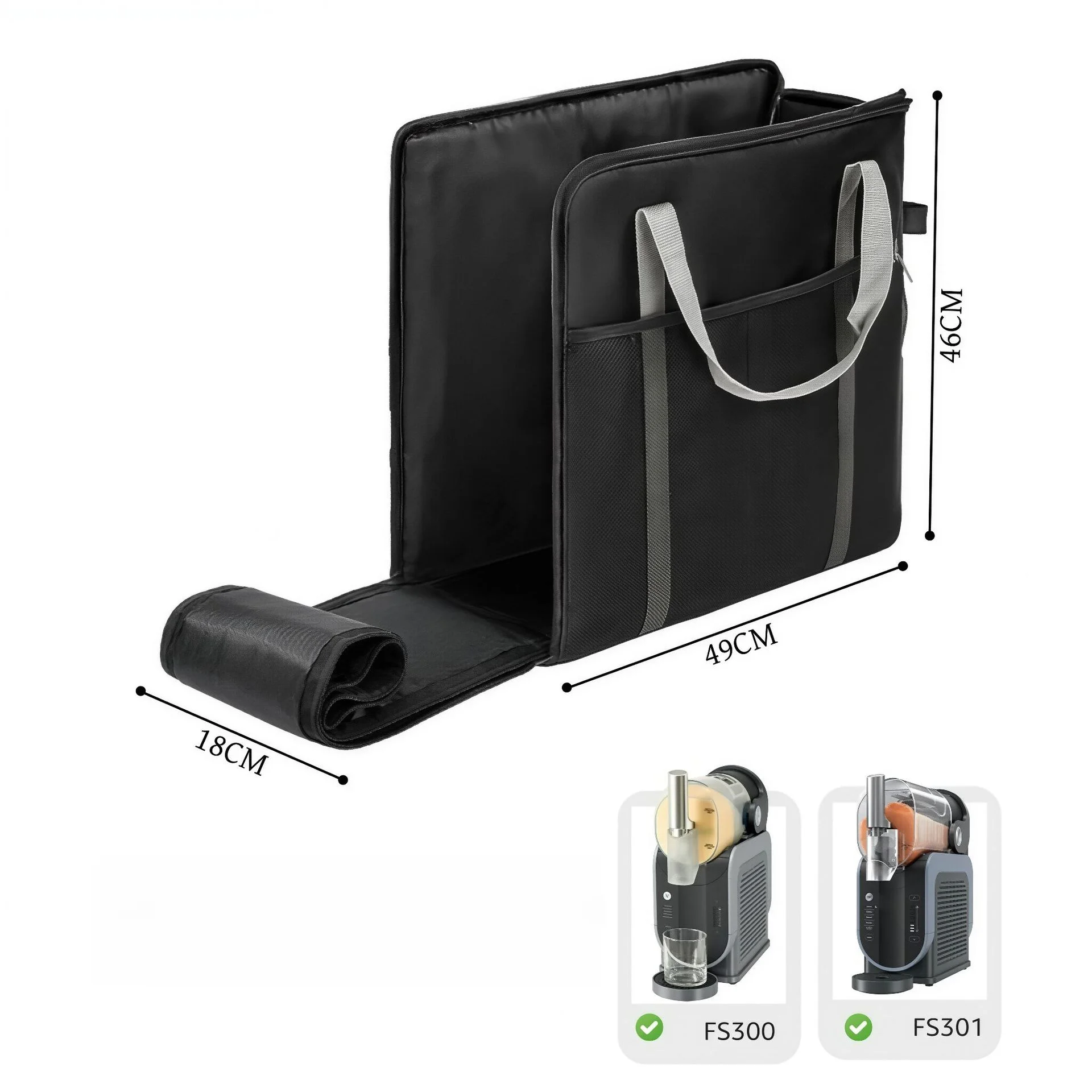 Portable Storage Solution for Ice Cream Machines and Blenders Made from Oxford Fabric with Enhanced Seam Durability