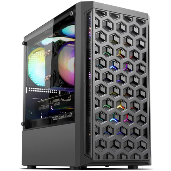 DarkFlash DK300M RGB reinforced glass black mini case