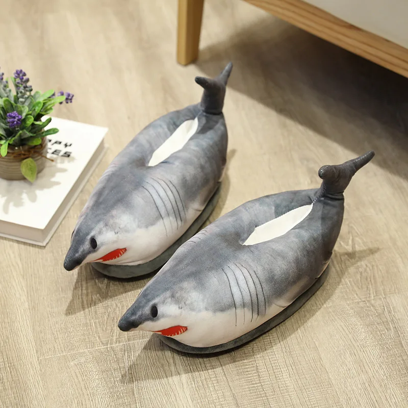 

Creative Cute Shark-Design Plush Cotton Slippers for Women Home Indoor Cotton Slippers Warm Footwear