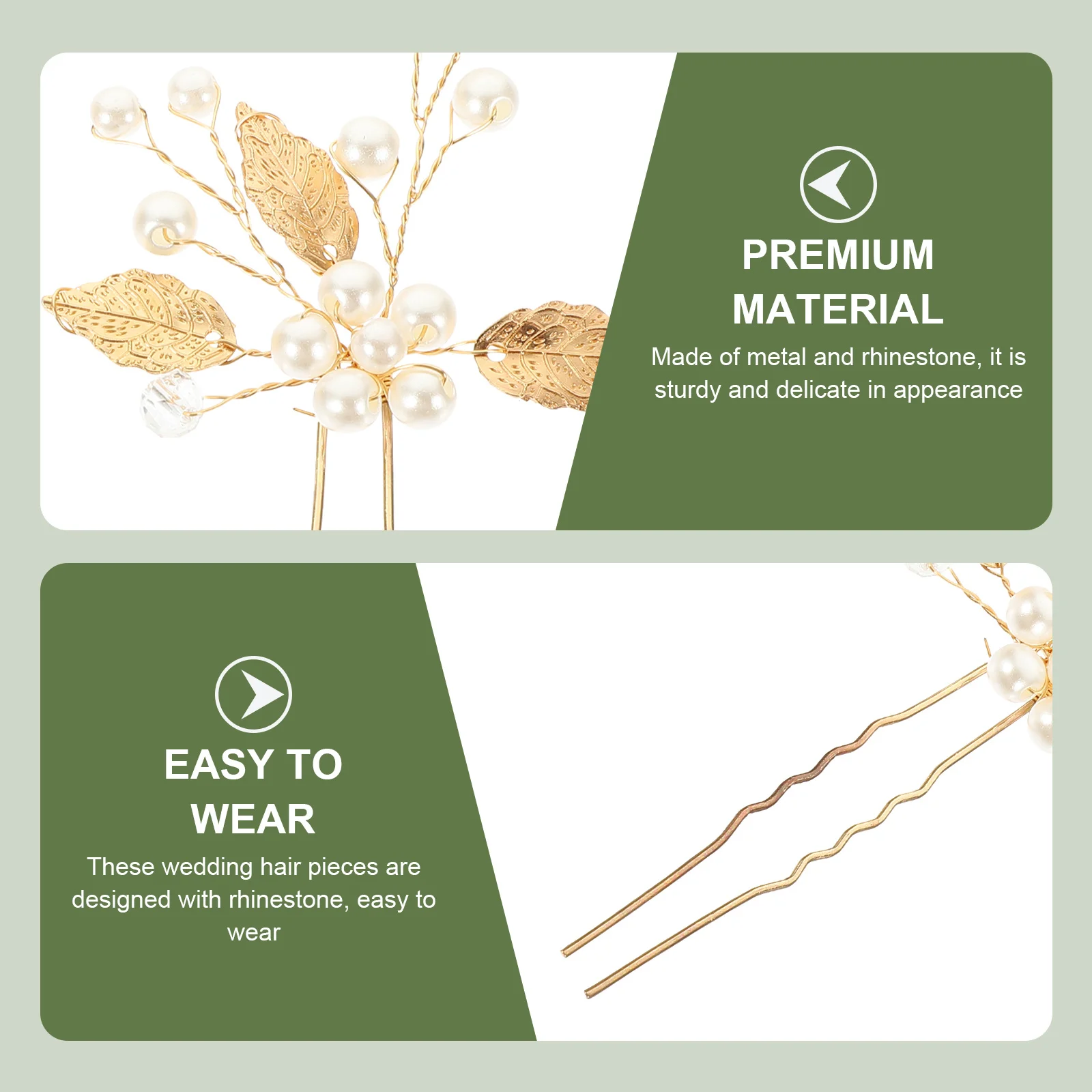 

6pcs Rhinestone Hair Pins Vintage Wedding Headpiece Leaf Bobby Pins Bridal Jewelry For Women Wedding Hair Clips Hairstyle Fixing