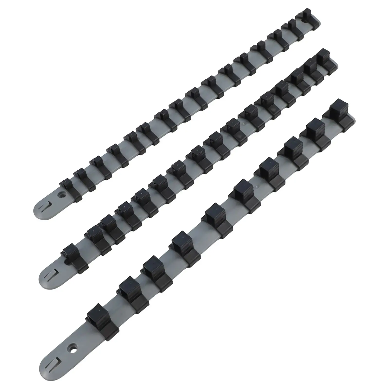 3pcs/Set Plastic Socket Organizer 1/4 3/8 1/2 Inch Socket Tray Rail Rack Storage Holder Hand Tool Storage Bracket