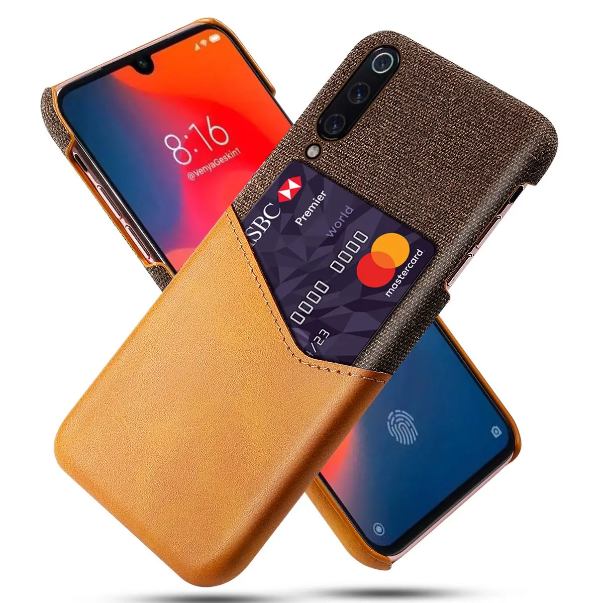 For Xiaomi Mi 9 Mi 9 SE Case PU Leather Card Slot Fabric Cloth Splicing Slim PC Hard Cover For Xiaomi Mi9 Lite Mi 9T Mi A3 Case