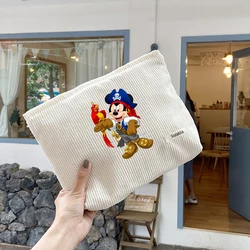 Bolsa de aseo portátil de gran capacidad para mujer, Mickey Mouse, Stitch Cat, bolsas de cosméticos de dibujos animados, estuches de almacenamiento, bolsa de maquillaje, monedero