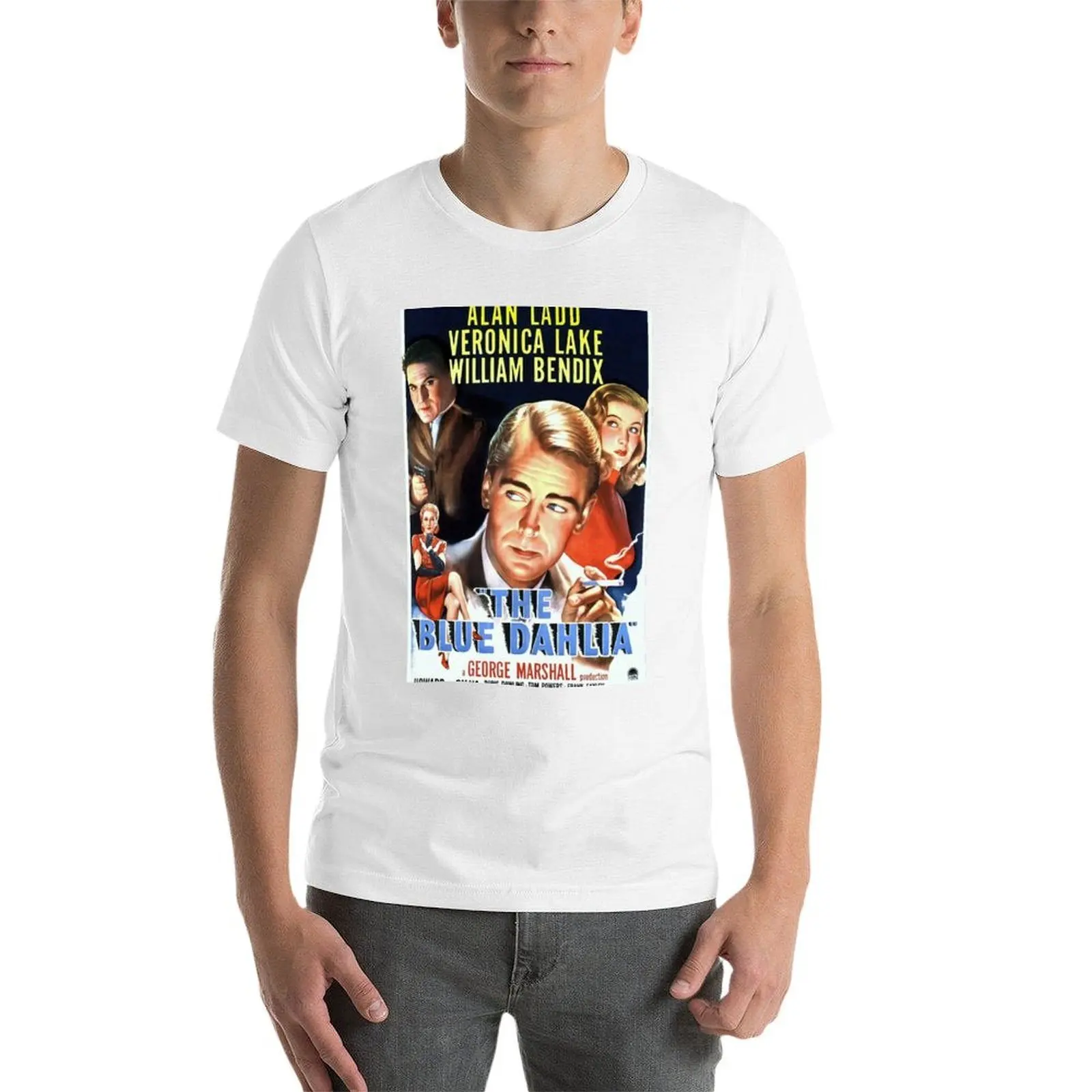 الأزرق داليا-ملصق الفيلم خمر (بحيرة فيرونيكا) تي شيرت تي شيرت للرجل 100 بالمائة القطن تي شيرت رجل عادي تي شيرت #4