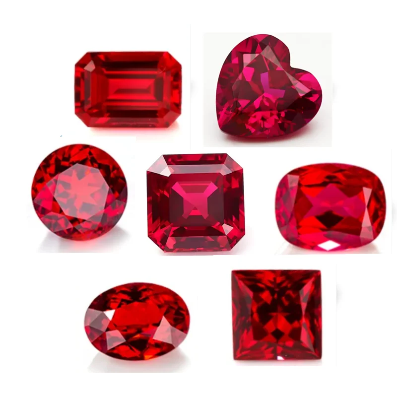 

Высококачественный рубин, различные формы и Резы, VVS свободные драгоценные камни для изготовления ювелирных изделий и колец, подвески прошли испытание на УФ-излучение