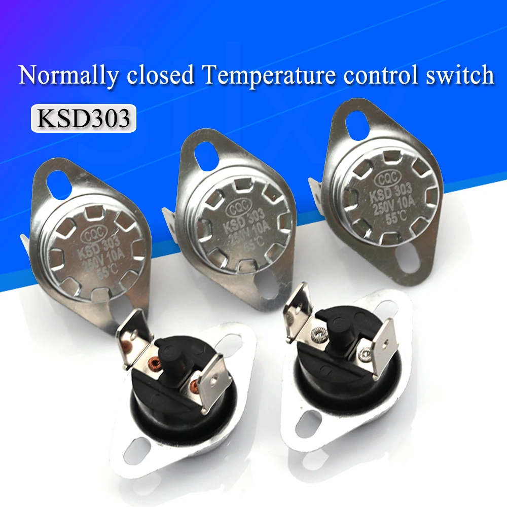 1PCS KSD301 KSD303 10A 45 ~ 150 C Degrees Celsius Manual Reset Thermostat Normally Closed Temperature Switch Temperature Control