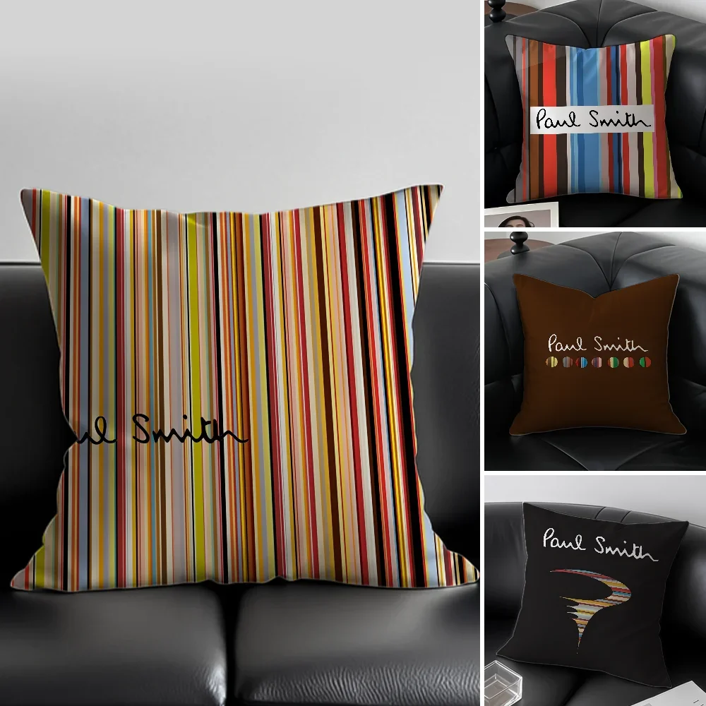 

S-Smith fashion P-Paul Pillow Case Anti-dustmite Pillowcase Invisible zipper silky short plush Sofa cushion cover