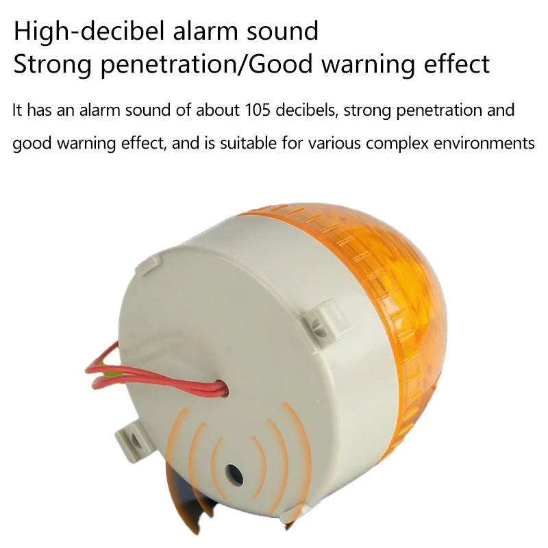 LED-3072 Small strobe warning light, flashing sound signal light, 12V, 24V, 220V mini sound and light alarm