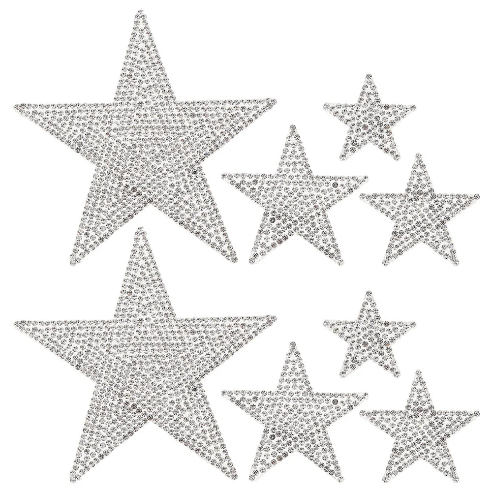 2 Sets Car Decor Star Shaped Sticker Automobile Decal Variety Decoration Silver DIY Stickers Window