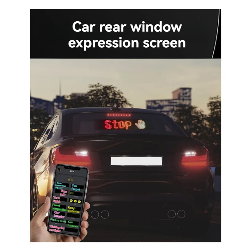 Programmable LED Car Sign Multilingual Display With Remote APP Scrolling Advertising Screen Pixel Matrix Panel-Y47A