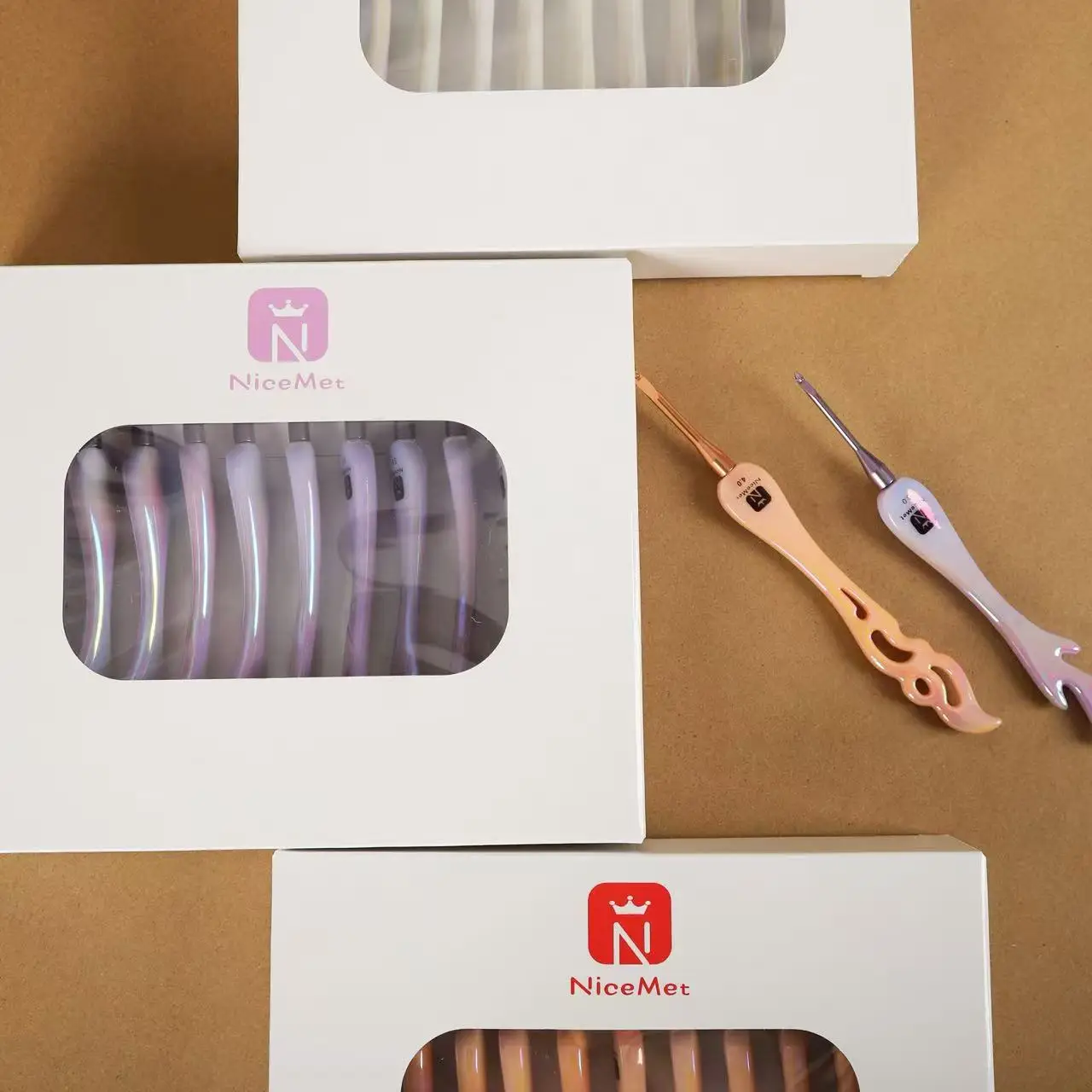 Acryl-Häkelnadel-Set mit 9 Verschiedenen Nadelmodellen, Ein Großartiger Helfer zum Stricken und Häkeln, Erhältlich in Drei Farben, Hochwertige Häkelwerkzeuge