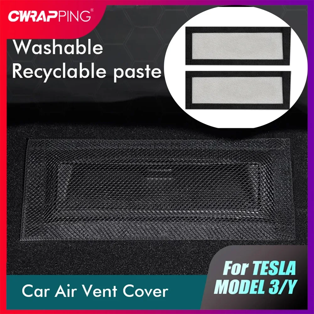 2 PCS/Set Car Air Outlet Protective For Tesla Air Vent Cover For Tesla Model 3 Model Y Under Seat Outlet Net Anti Blocking Dust