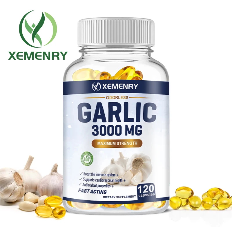 Garlic Capsules 3000mg - for Immune and Cardiovascular, Cholesterol Health, Antioxidant