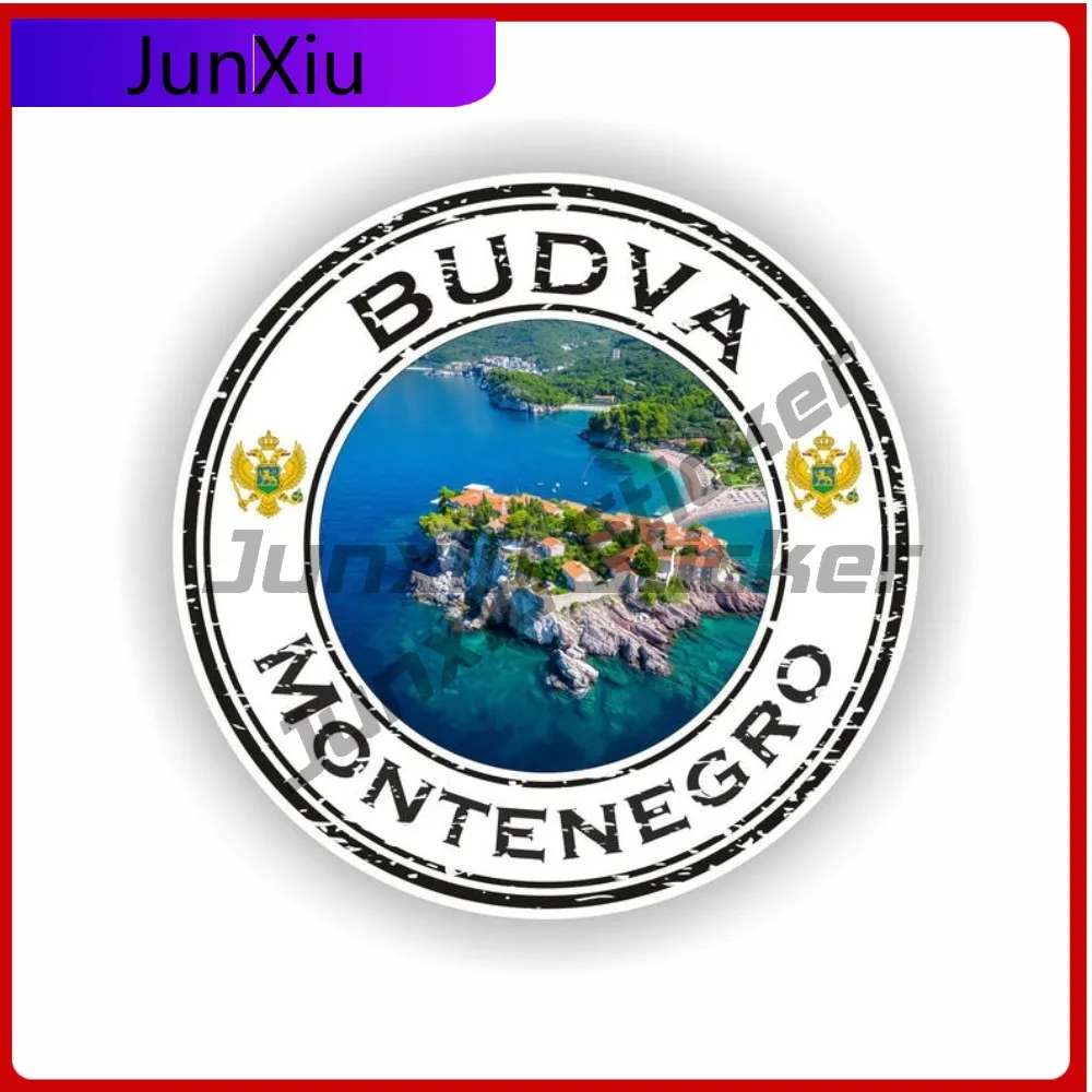 

Budva Montenegro Seal Sticker Round Cute Car Helmet Waterproof Auto Accessories Vinyl Decal For Car Truck SUV Window Bumper