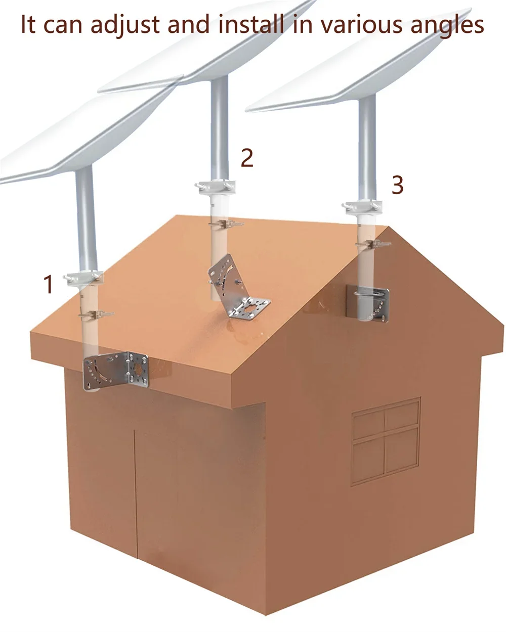 Adjustable Antenna Bracket Suitable For Star Chain And V2 Rectangular Dish Antenna Compatibility, Roof And Wall Installation