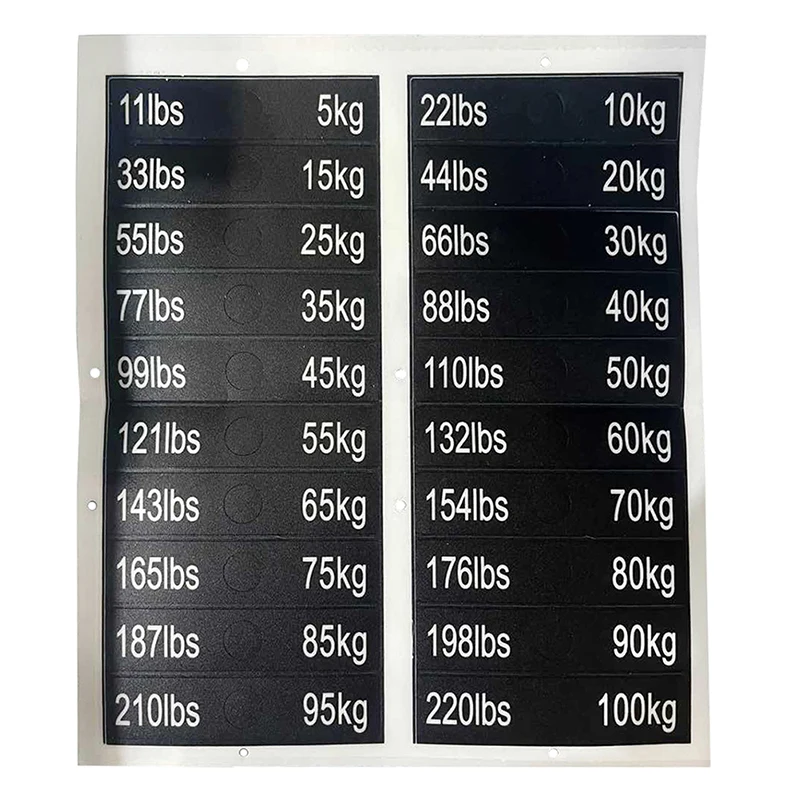 1PC Gym Fitness Equipment Plus Heavy Block Sticker For Gym Strength Training Equipment Accessories Label Numbers Sticker