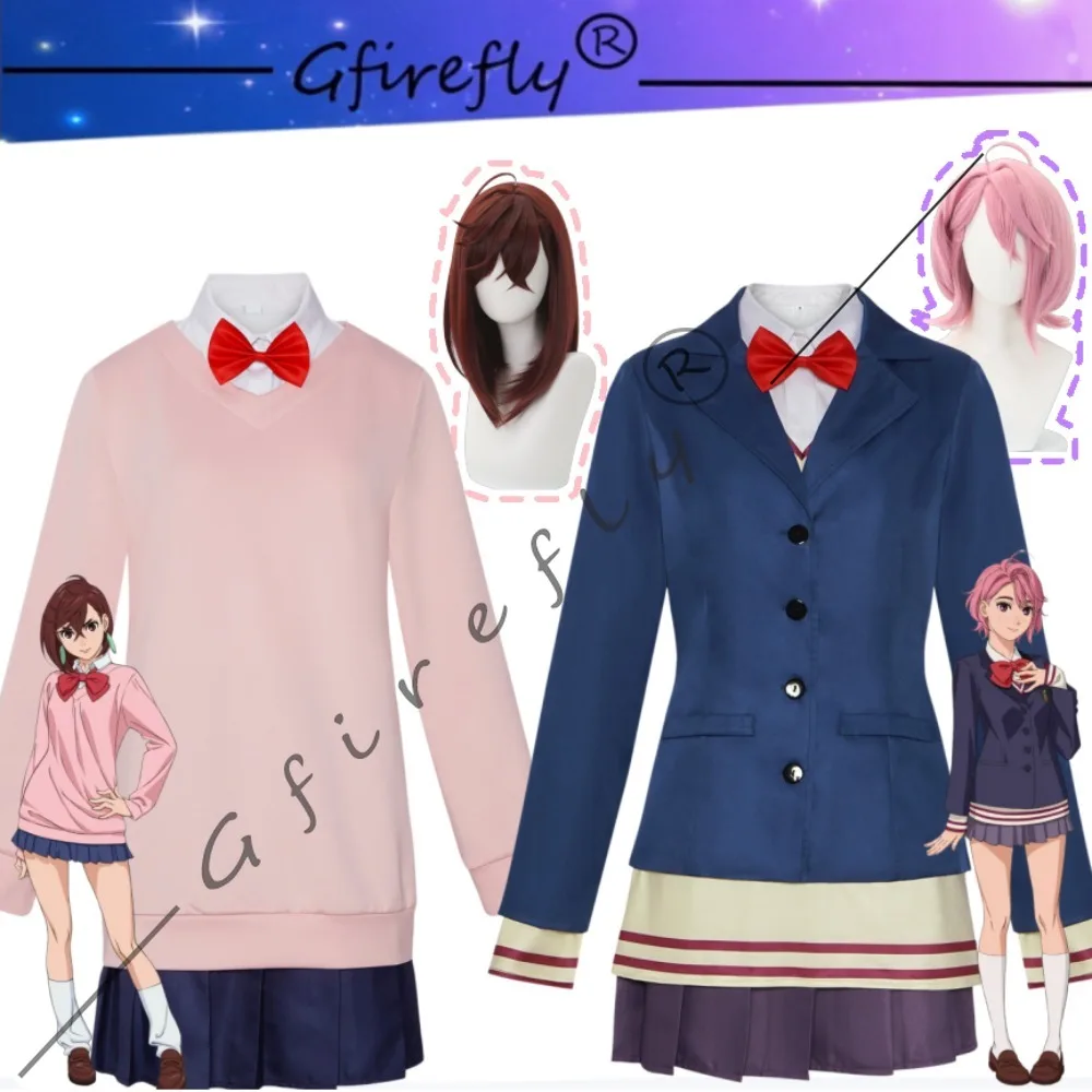 

Dandadan Momo Ayase Aira Shiratori Cosplay Costume School Uniform Jacket Vest Wig Accessories Full Set Women Anime Stage Outfit
