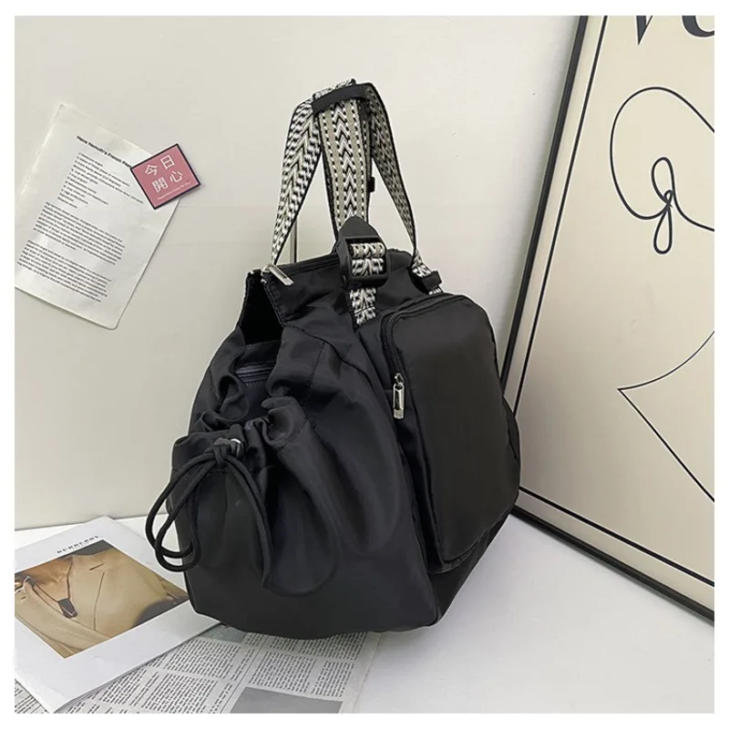 Nylon Shoulder Bag Solid Color Bag Body Fashionable Versatile Portable Mommy Bag Large Capacity Travel Tote Bag image 6