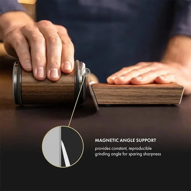 

New Rolling Knife Sharpener Magnetic Knife Holder Diamond Sharpening Stone Kit with 15&20 Degrees Kitchen Knives Accessories