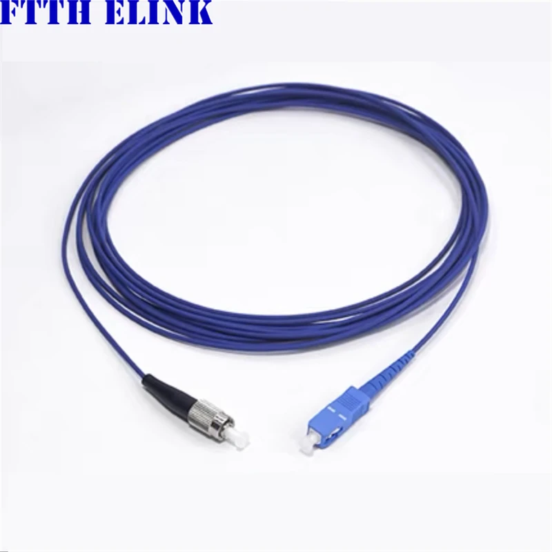 1C kabel Patch serat lapis baja 20-240 m 120mm simpleks singlemode SM SC LC FC ftth jumper 1 inti kabel serat tunggal optik 100m 50m