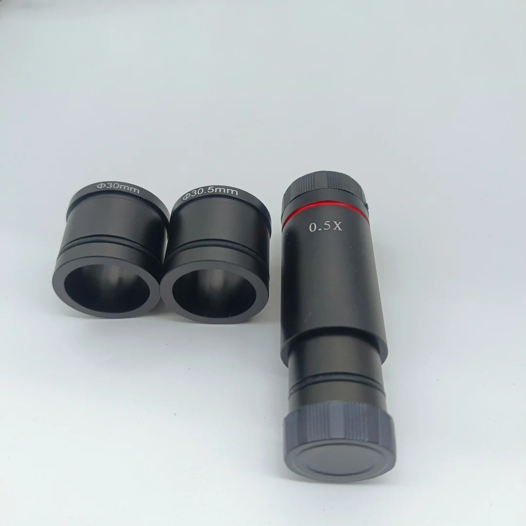0.5X C-Mount Microscope Reducing Lens 25mm Adapter for 30mm/30.5mm Binocular Trinocular CCD Camera Eyepiece Clearer Imaging