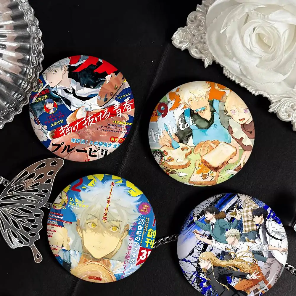 Anime Blue Period 58mm Cute Series Pins Funny Badge Interesting Cartoon Animals Brooches Backpack Clothes Gift Accessory