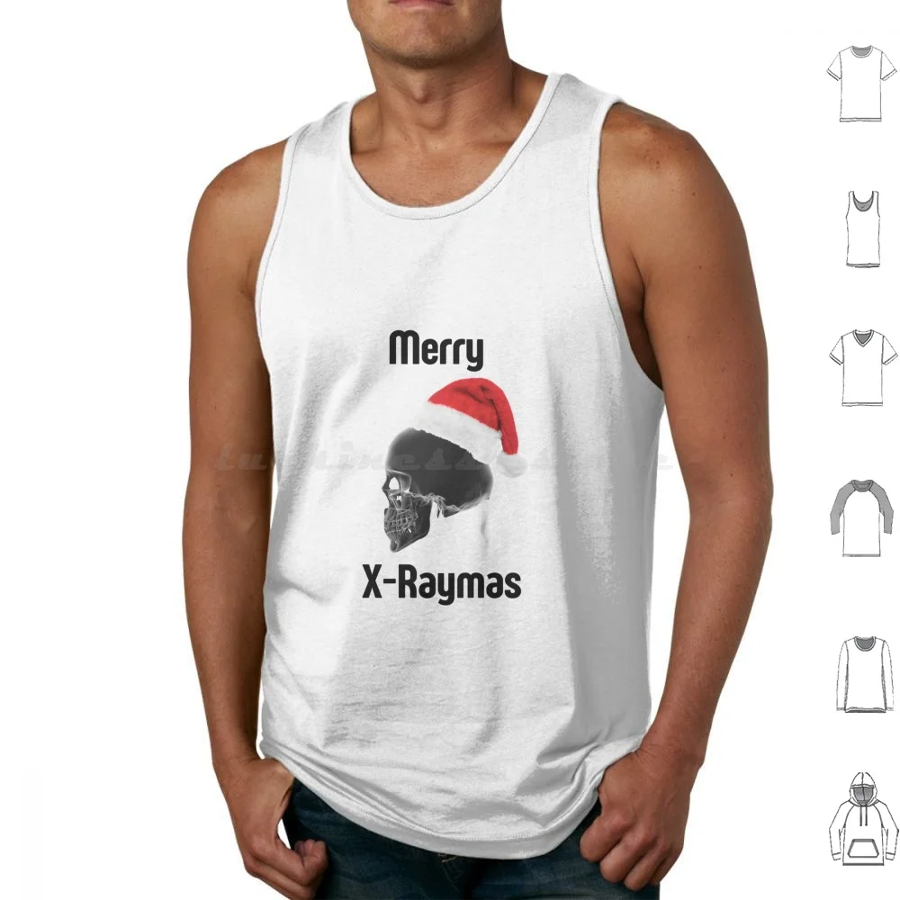 Merry Xraymas Tank Tops Print Cotton Skull Santa Radiology Radiography Radiologist Radiation Tech Technologist X