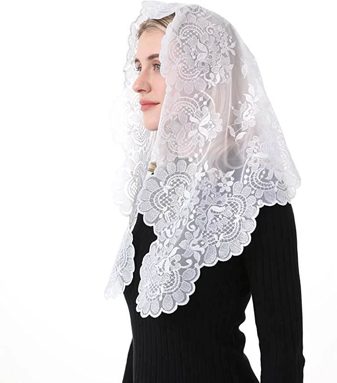 Spanische Art traditionelle Spitze Mantilla Kirche Schleier katholischen Schleier für Frauen