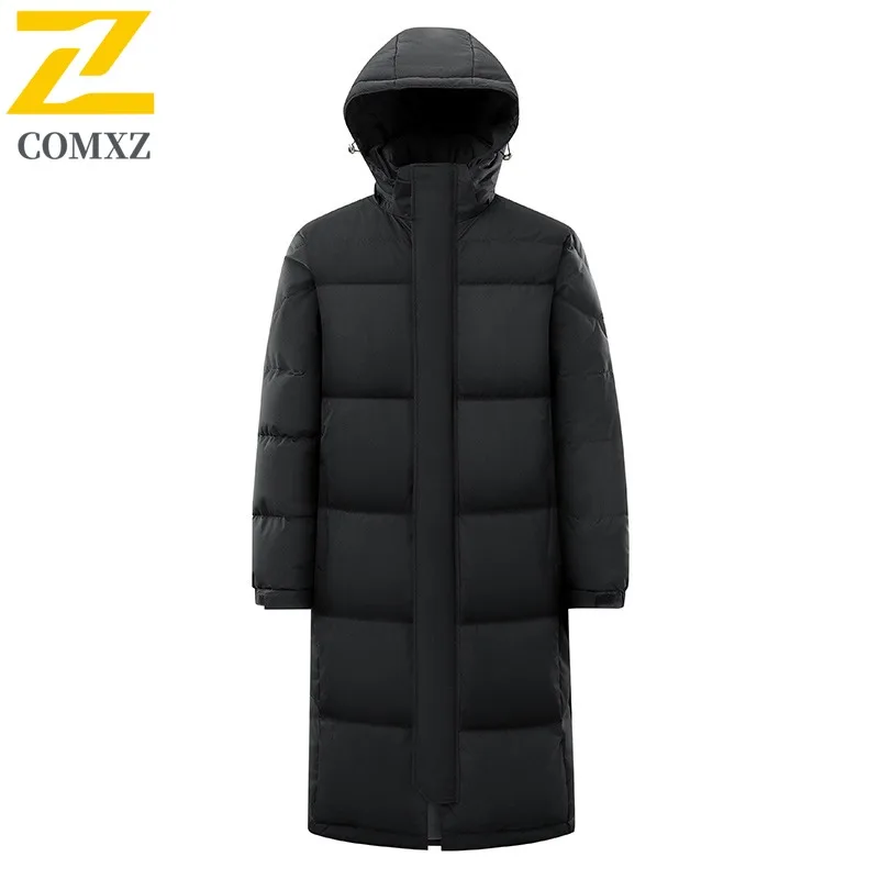 Maxbarley 2025 Winter Down Jacket Men Long Fashion Windproof Warm White Duck Down Filler Coat Snow Ski Cold Proof Puffer Jacket
