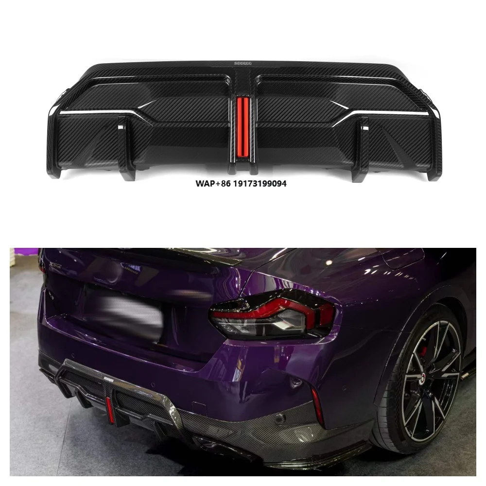 

Dry Carbon Fiber SQ Style Rear Diffuser Rear Bumper Lip with LED Light for 2 Series G42 Sports 2-Door 2022+