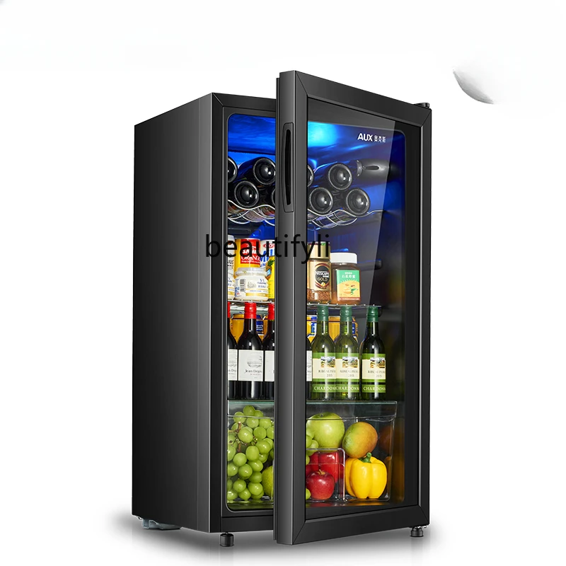 90 Liters Ice Bar Single Door Refrigerator Mini Small Household Constant Temperature Frozen to Keep Fresh Wine Cabinet