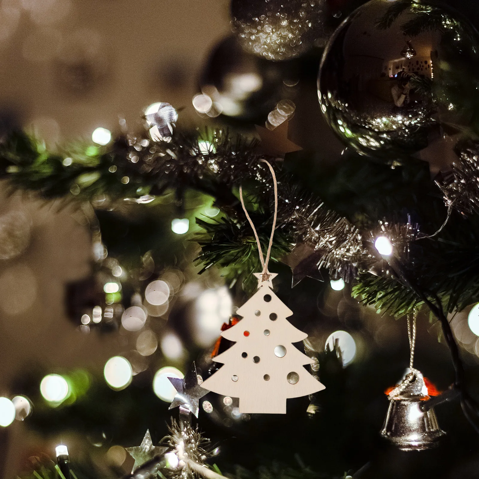 

30pcs Christmas Tree Decor: Unfinished Wood Tree Cutouts Blank Slices For Diy Holiday Crafts Farmhouse Wooden Ornaments