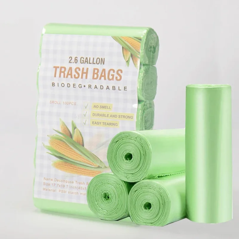 Bolsa de Basura Compostable de 2.6 Galones, Bolsa de Basura Biodegradable y Reciclable, Pequeña, Resistente, Gruesa, Sin Perfume, para Oficina y Dormitorio