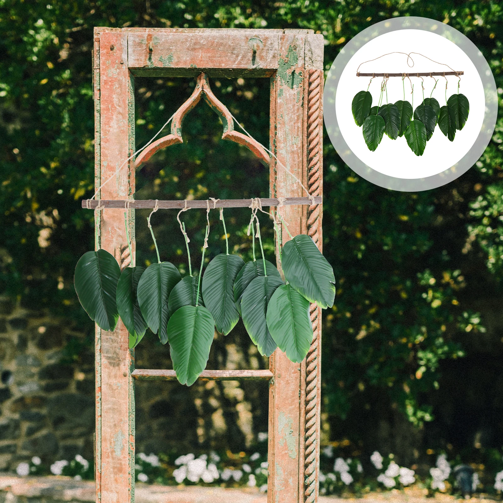 

Artificial Plant Decorwall Pendant Fake Plant Scene Decor For Wedding Home Garden Shop Door Decoration Leaf Pendant Easy Care