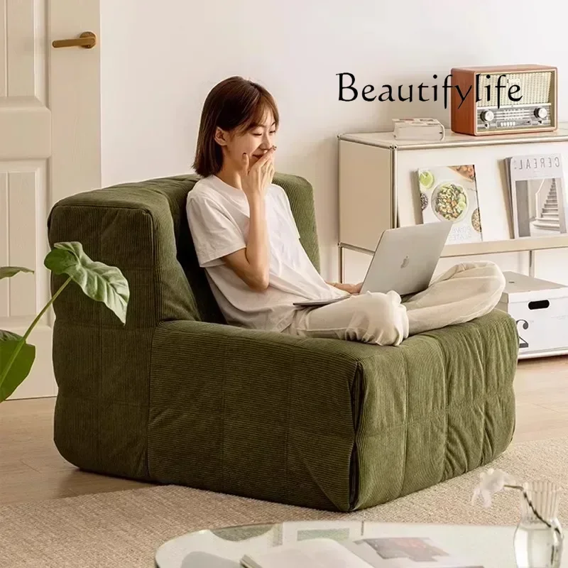 Ti Inflatable Waffle Single Lazy Can Lie Down And Sleep Bedroom Balcony Tatami Vacuum Compression Sofa Corner Chair