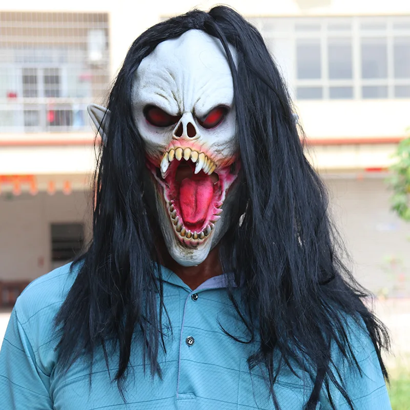 

Promotional Vampire Mask, Mobias Half body Mask, Halloween Scary Play, Latex Headset