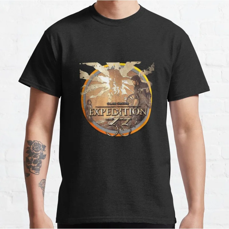 

Character Fanart Inspired by Clair Obscur Expedition 33 Dark Fantasy video game T-shirt Gift for Gamer Large size Adult Tops
