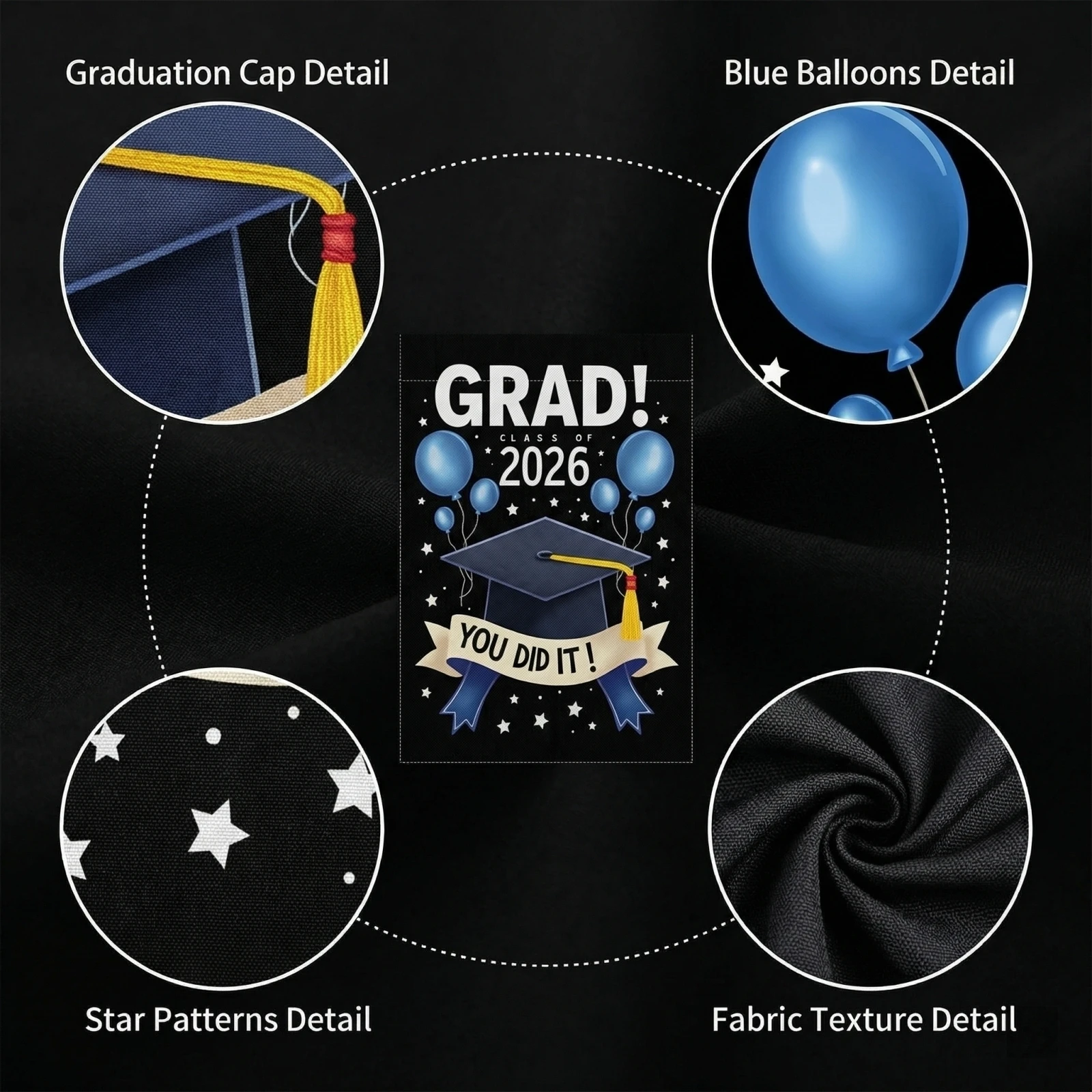 Graduation Garden Flags, Campus Graduation Party Decorations, Hanging Flags, Garden Flags, Double-sided Printed