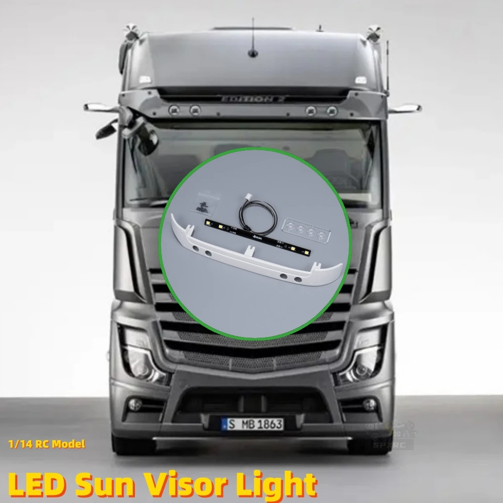 led-サンバイザーライトスポットライトプラスチックアップグレード-1-14-タミヤ-rc-ベンツ-actros-3363-1851-トラックティッパーアクセサリー用