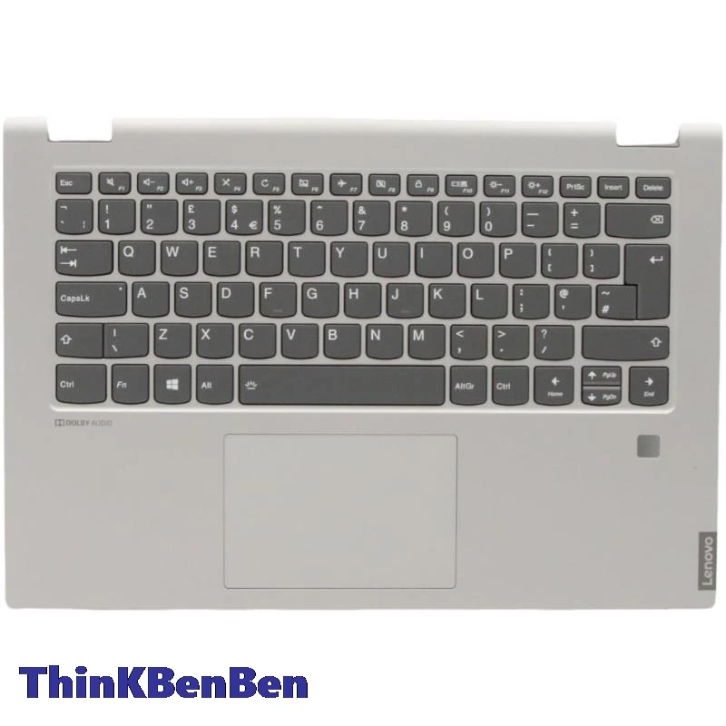 

UK English Backlit Keyboard GY PL Upper Case Palmrest Shell Cover FPR For Lenovo Ideapad C340 Flex 14 IAP IML IWL 5CB0S17454