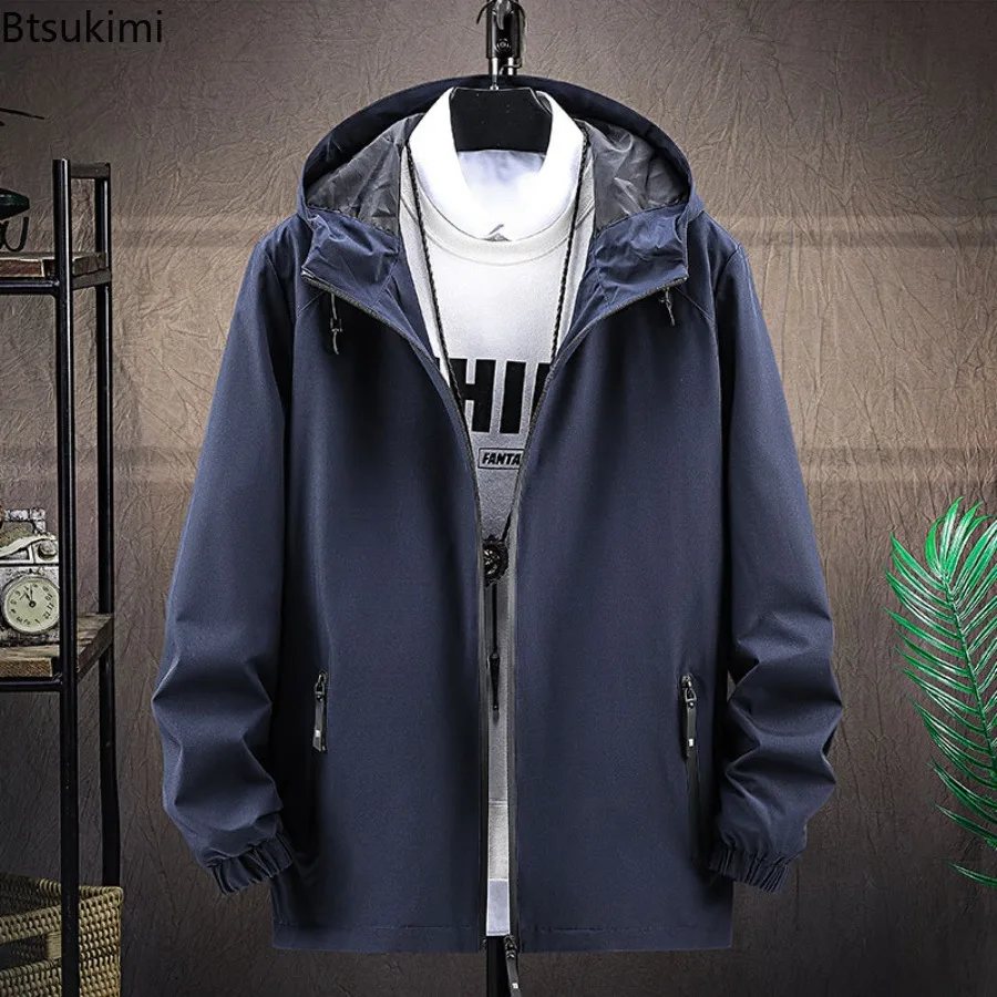 Men's Hooded Slim Fit Jacket Korean Version Men Spring Autumn Travel Jacket Male Trendy Outdoor Outerwear Fashion Men Clothing