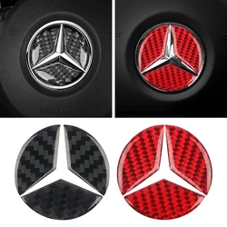 Carbon Fiber Red Car Steering Wheel Trim Sticker For Mercedes-Benz CLA GLA New C E Class 16-19 Airbag Cover Interior Accessories