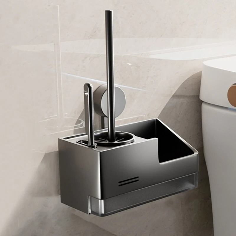 

Non Perforated Suction Cup Toilet Brush Wall Mounted Storage Rack For Household Use With No Dead Corners Toilet Brush Toilet