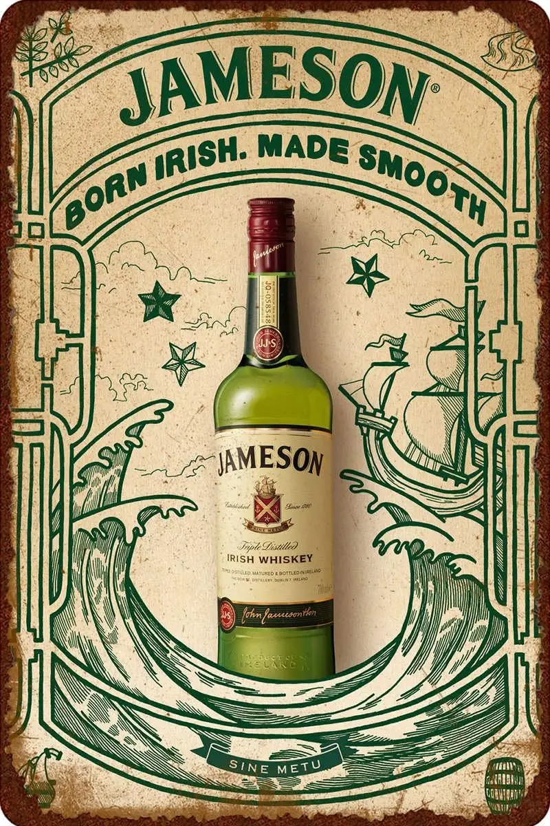 جيمسون ريترو تين معدن علامة شخصية ملصق ديكور جدار اللوحة كورونا المرآب، بار، نادي، غرفة المعيشة، غرفة النوم، 8 × 12