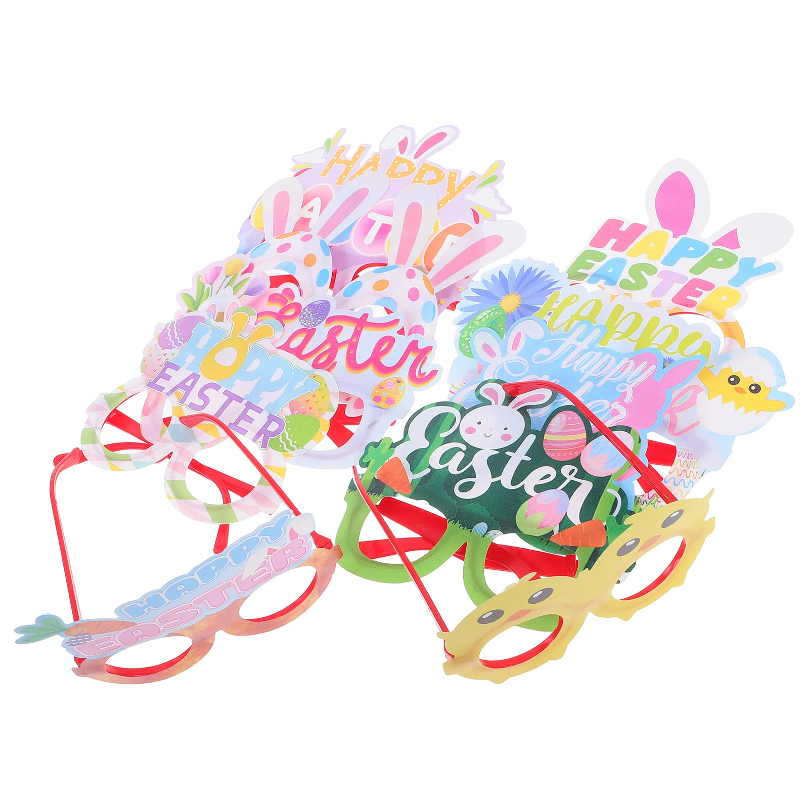 

10Pcs Easter Decoration Eyeglasses Cute Bunny Cartoon Photo Prop Party Eyewear Kids ABS Frame Easter Party Favor Accessories