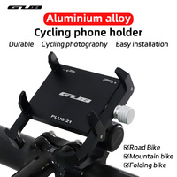 GUB PLUS 21 Motorcycle Bike Phone Holder Aluminum Alloy Cell Phone Holder Bracket Rotatable Adjustable Anti-slip Cycling Parts