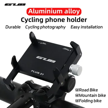 GUB PLUS 21-Support de Téléphone Portable en Alliage d'Aluminium pour Moto et Vélo, Pièces de Cyclisme Rotatives et Réglables