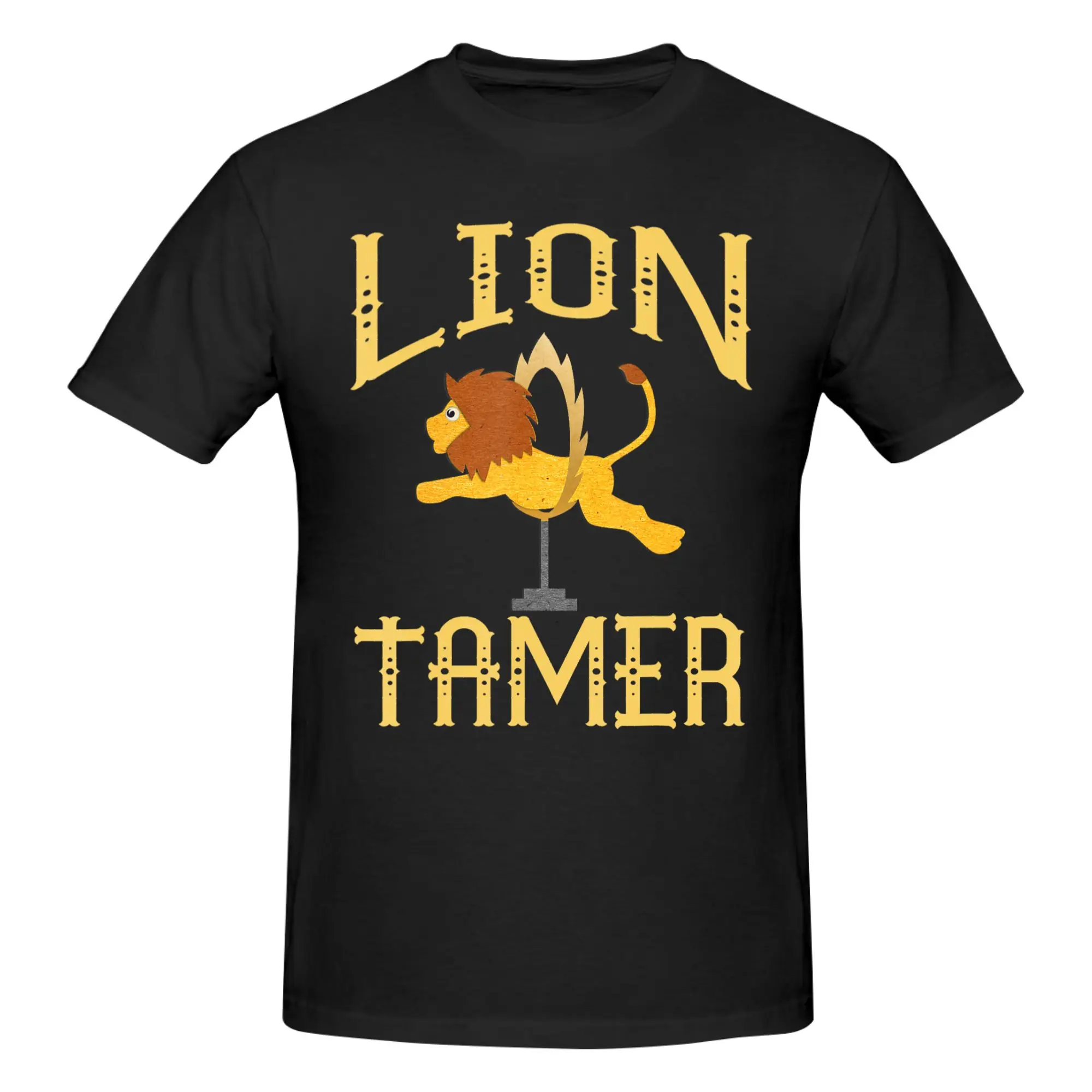 1 Piece Lion Tamer Circus Funny 100% Cotton T-Shirt L-Lion Tees Tops For Men