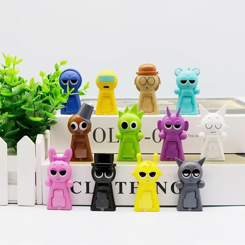 12pcs Sprunki Figures Incredibox Pvc Model Toys Sprunki Figures Oren Tunner Wenda Simon Figure Ornament For Kids Birthday Gift