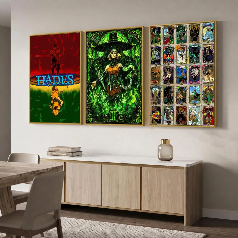 H-Hades Poster Wall Art Stickers Self Adhesive Print Mural Decals for Bedroom Living Room Apartment Home Decor Gift
